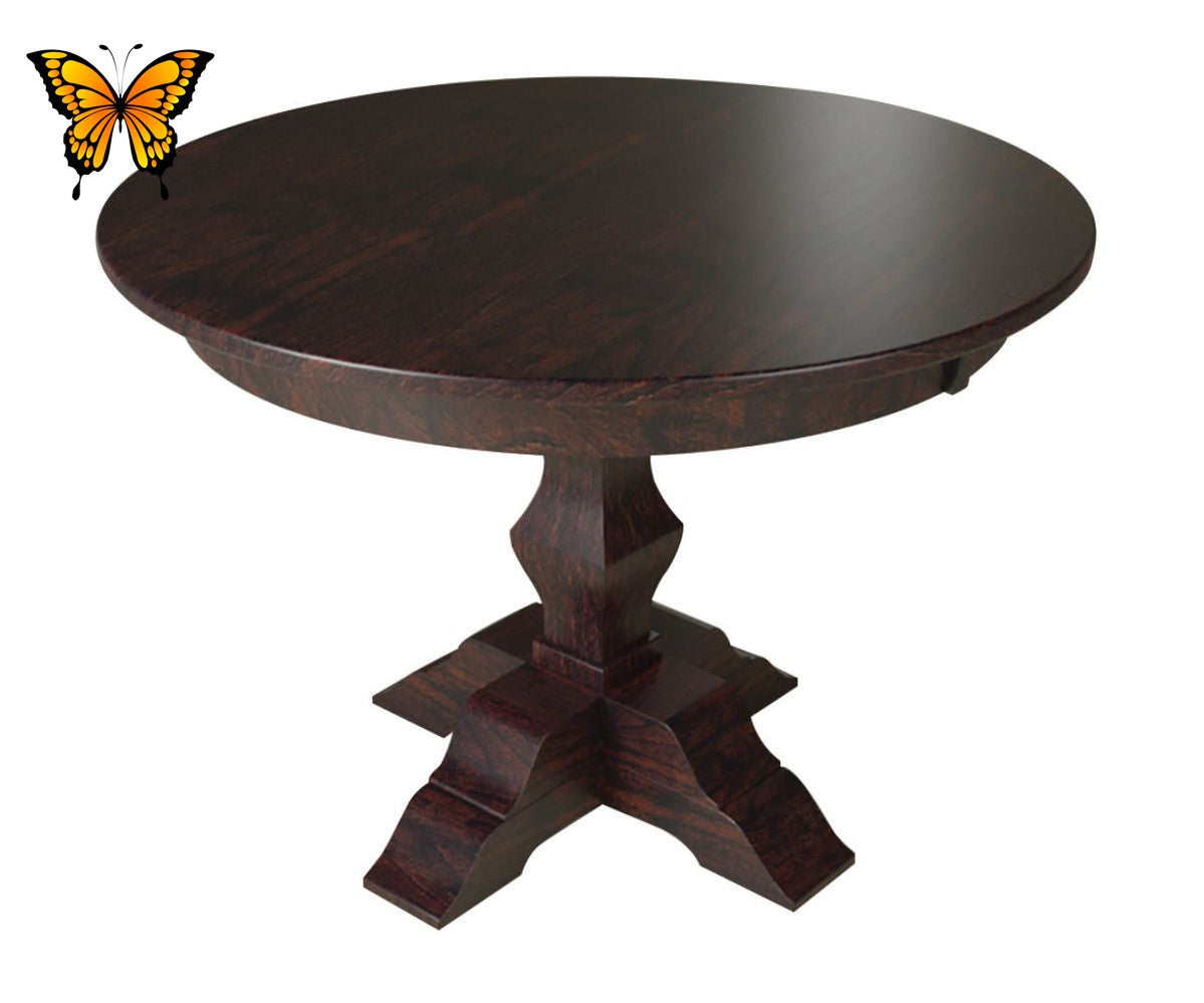 Amish Jessica Round Single Pedestal Table