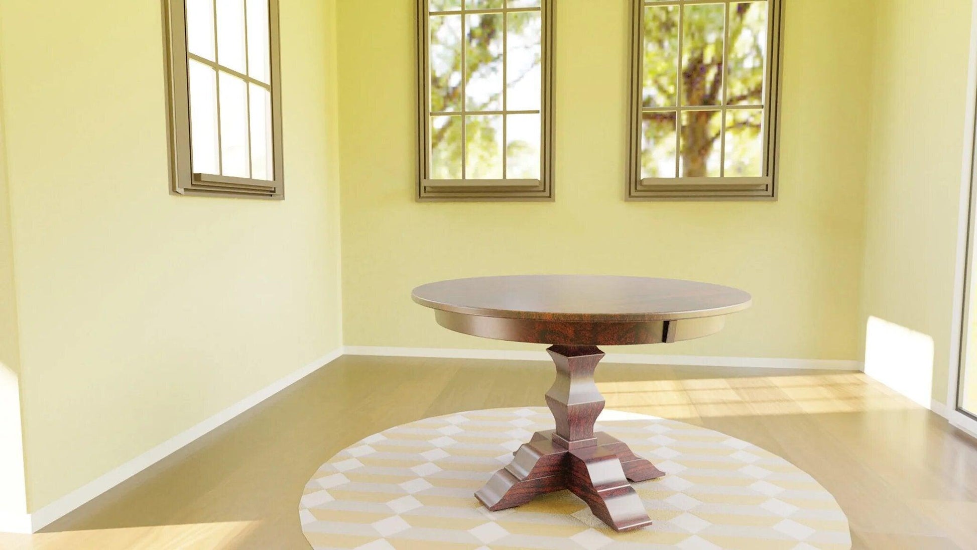 Amish Jessica Round Single Pedestal Table