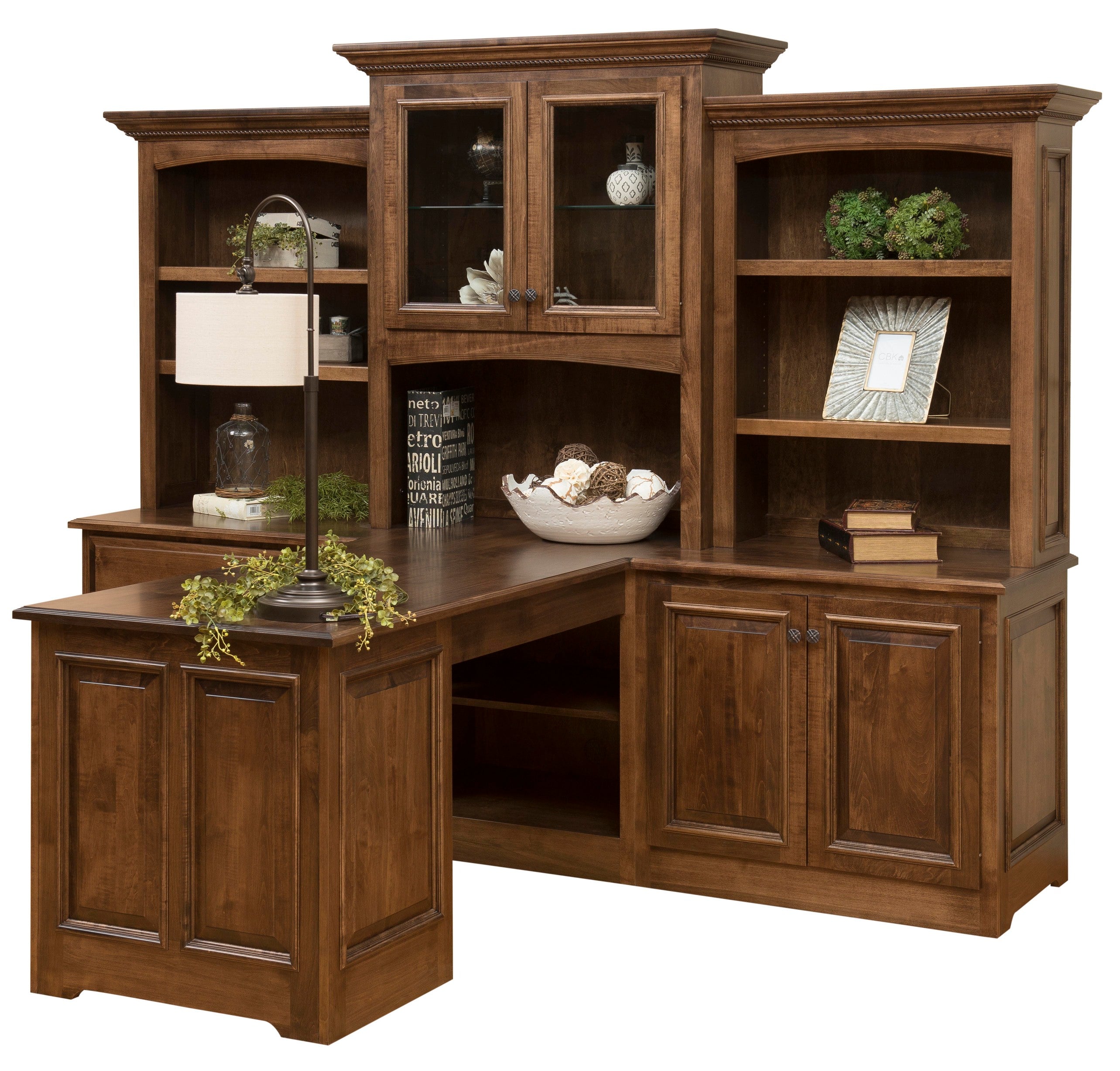 Amish Liberty Partners Desk and Three Piece Hutch
