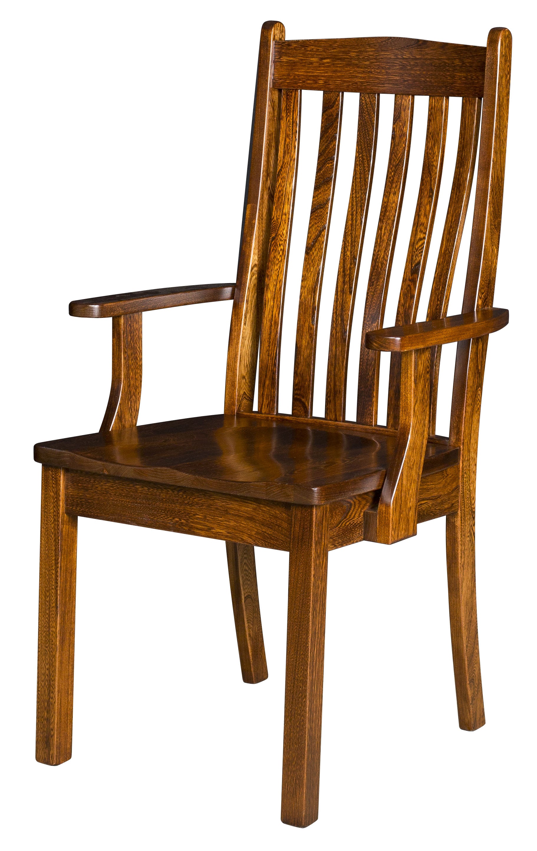 Straight back wooden chair best sale with arms