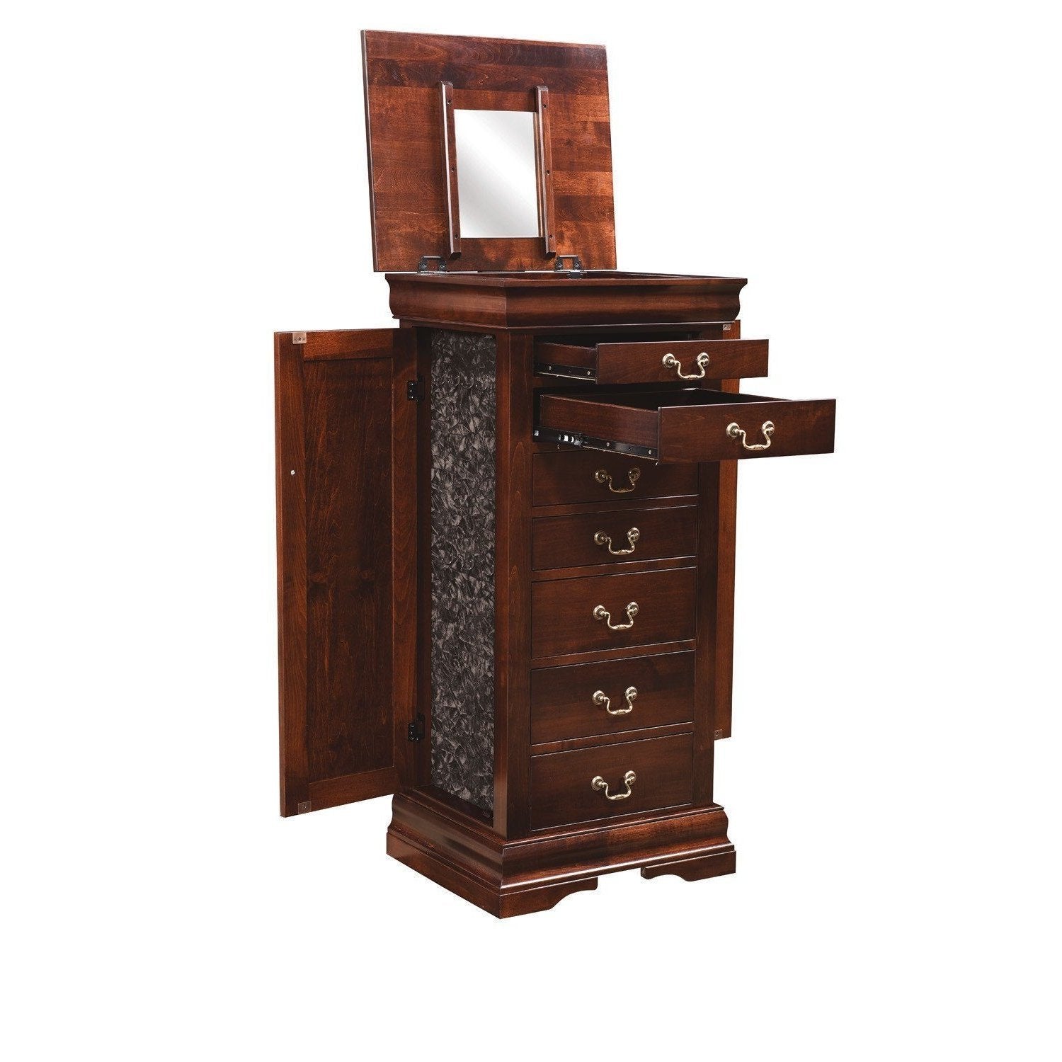 Louis Phillipe Jewelry Armoire-Bedroom-The Amish House
