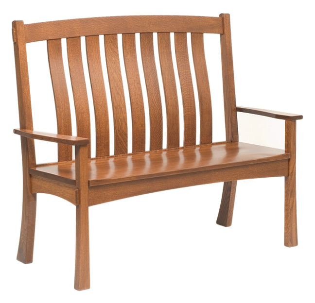 Amish Modesto Long Bench with Arm