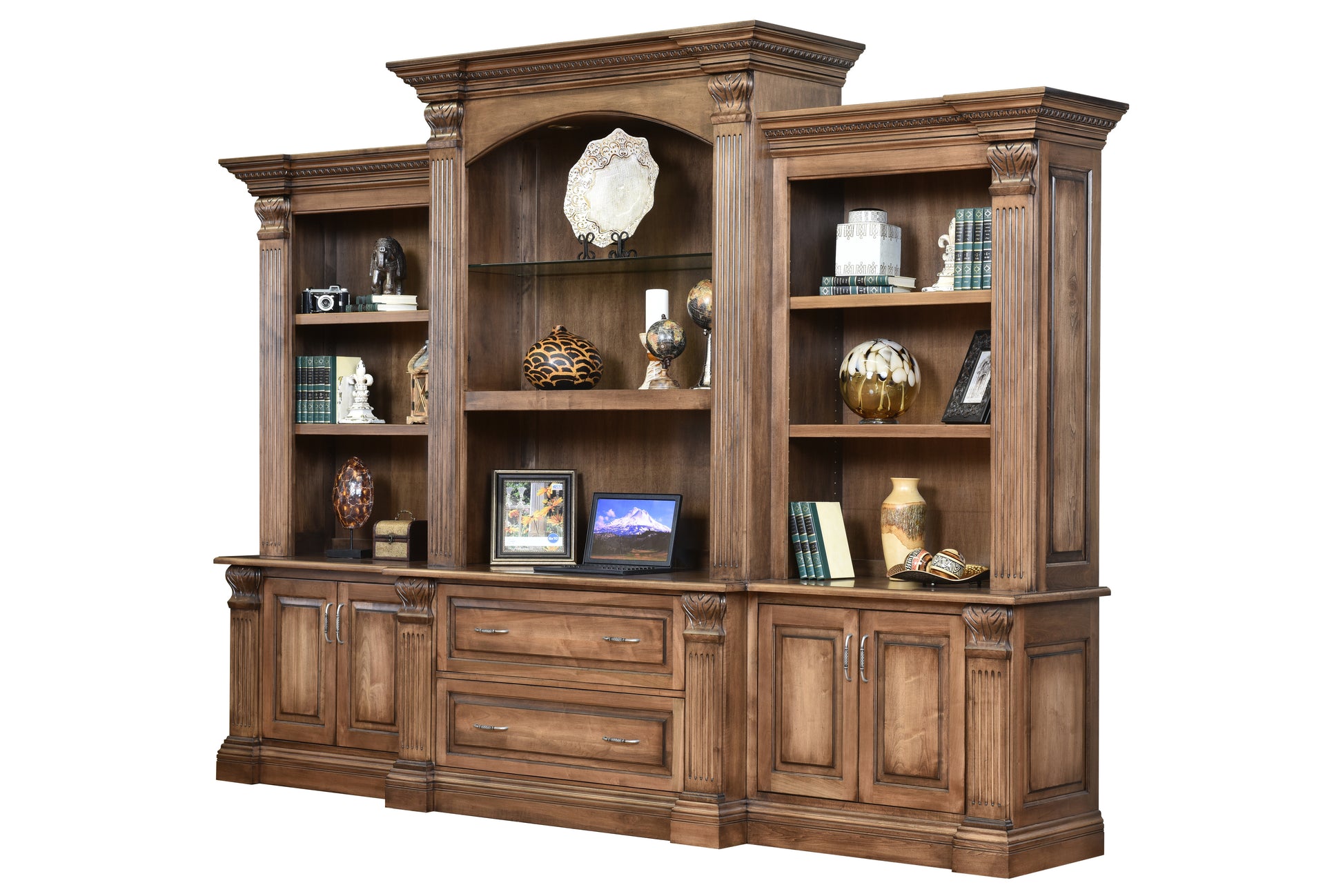 Amish Montereau 131" Base and Three Piece Hutch