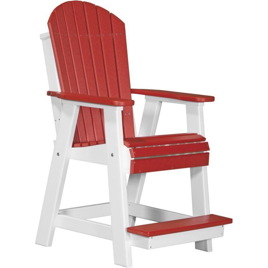 Adirondack Balcony Chair Red & White