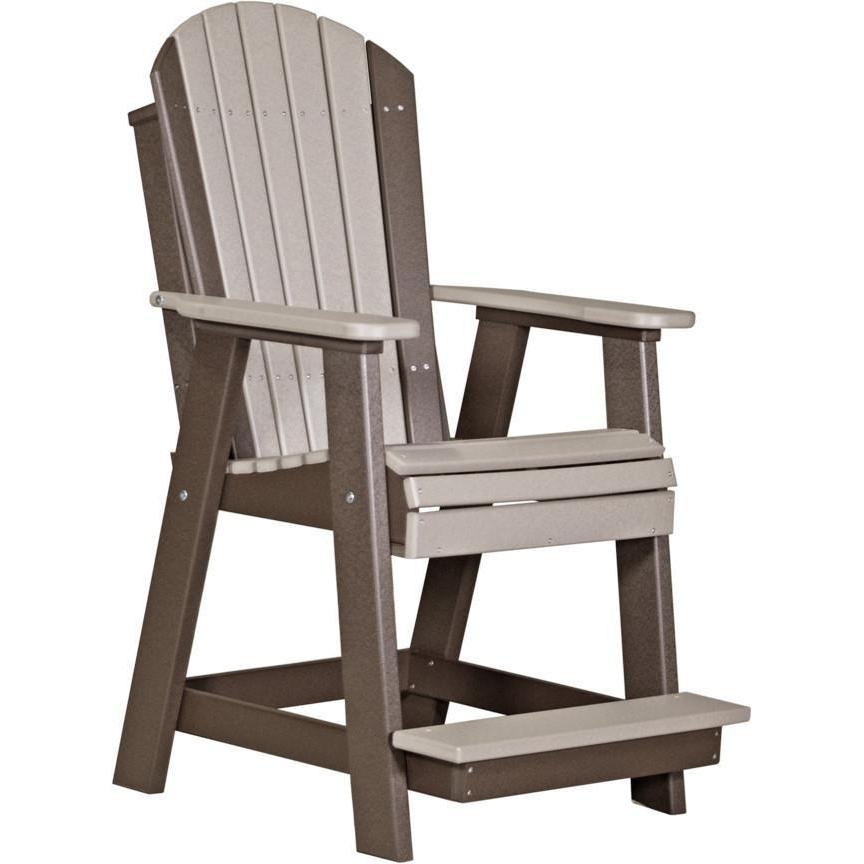 Adirondack Balcony Chair Weatherwood & Chestnut Brown