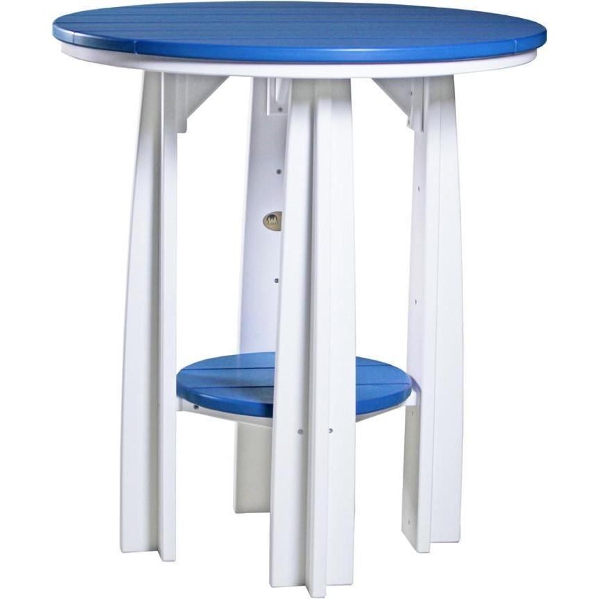 Outdoor 36" Balcony Table Blue & White
