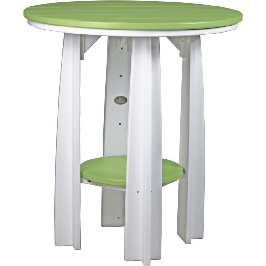Outdoor 36" Balcony Table Lime Green & White