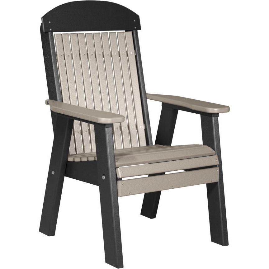 Classic Outdoor Bench Chair Weatherwood & Black
