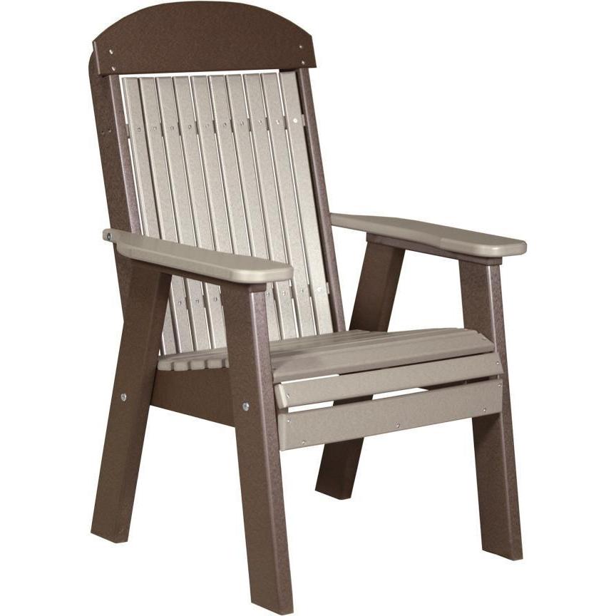 Classic Outdoor Bench Chair Weatherwood & Chestnut Brown
