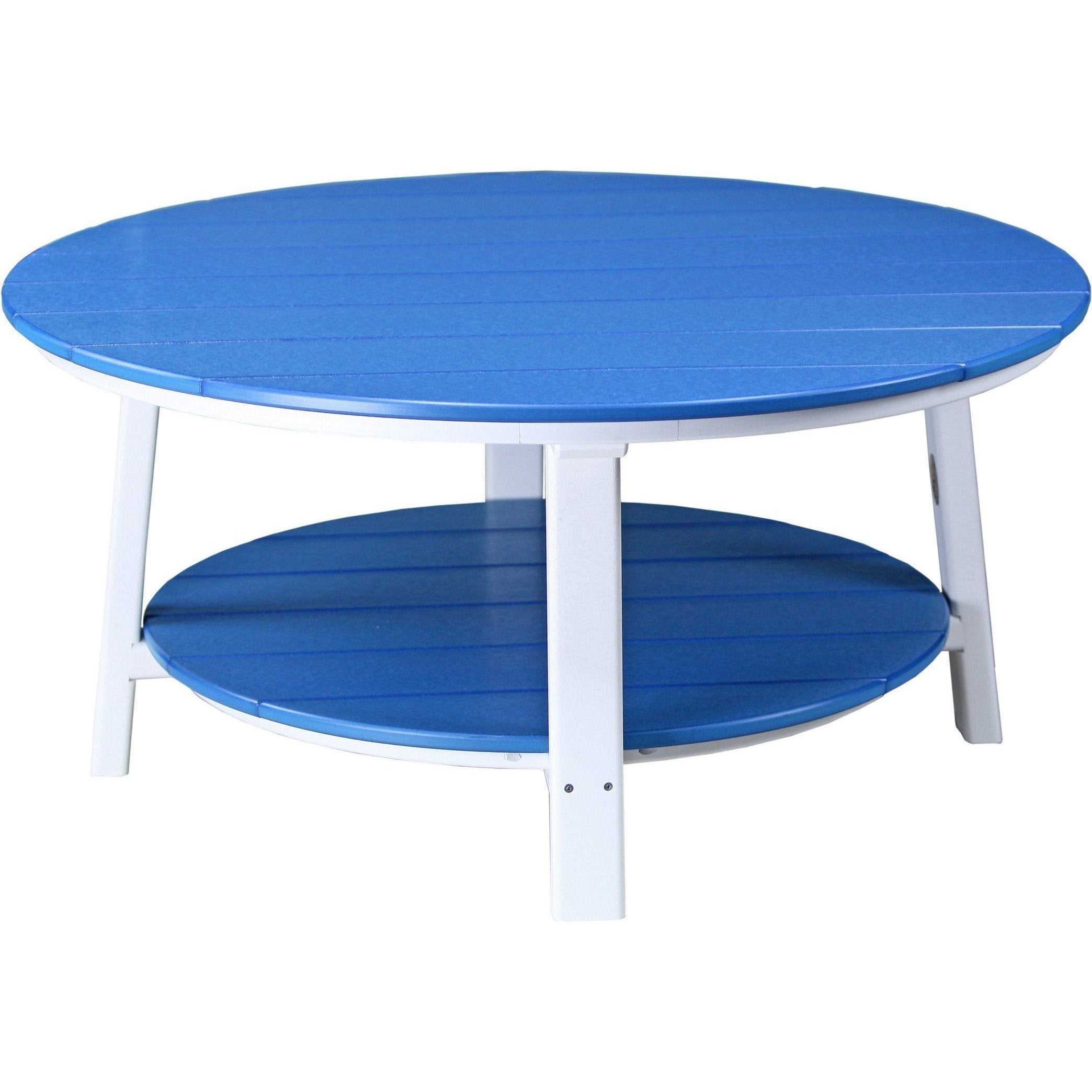Outdoor Deluxe Conversation Table Blue & White