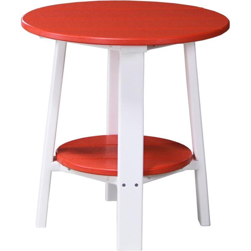 Outdoor Deluxe End Table Red & White