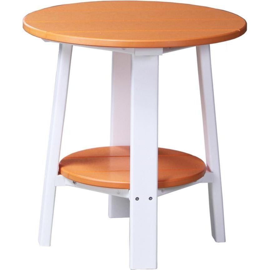 Outdoor Deluxe End Table Tangerine & White