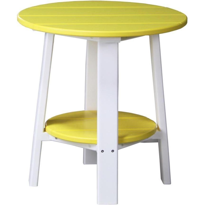 Outdoor Deluxe End Table Yellow & White