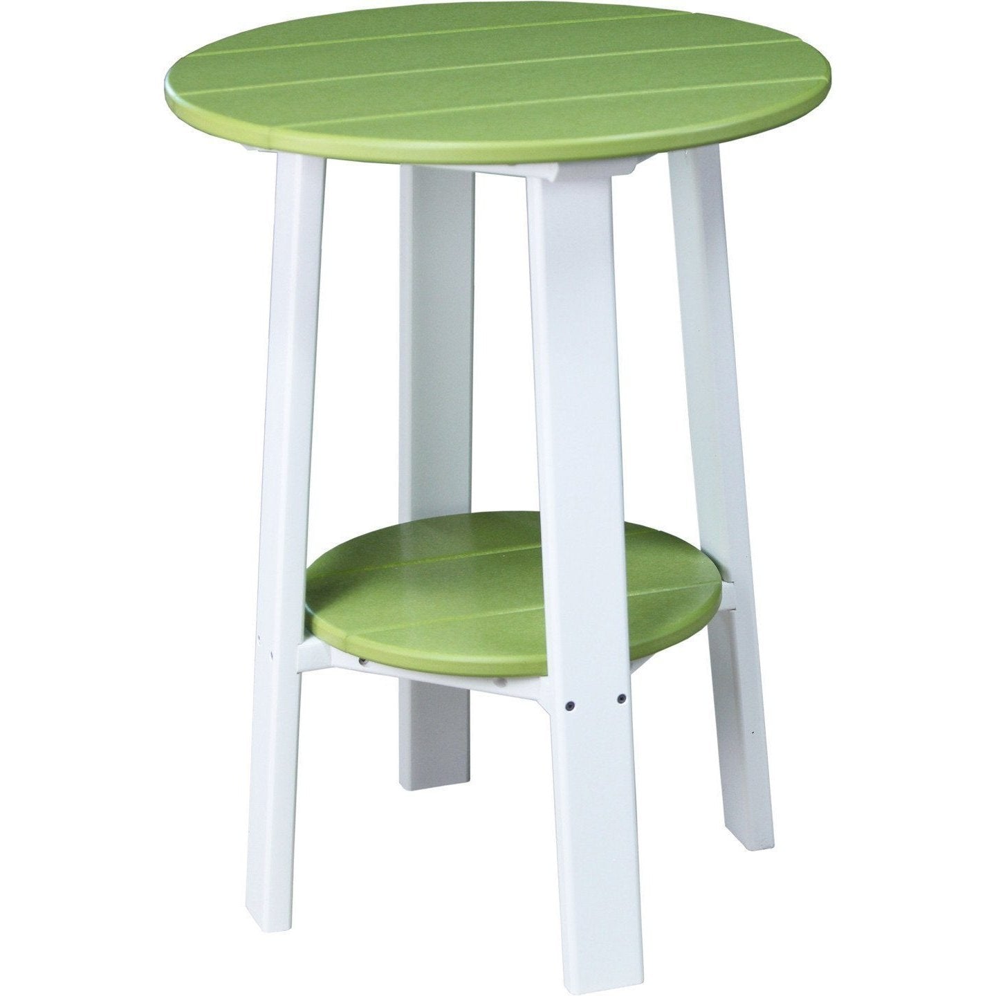 Outdoor 28" Deluxe End Table   Lime Green & White