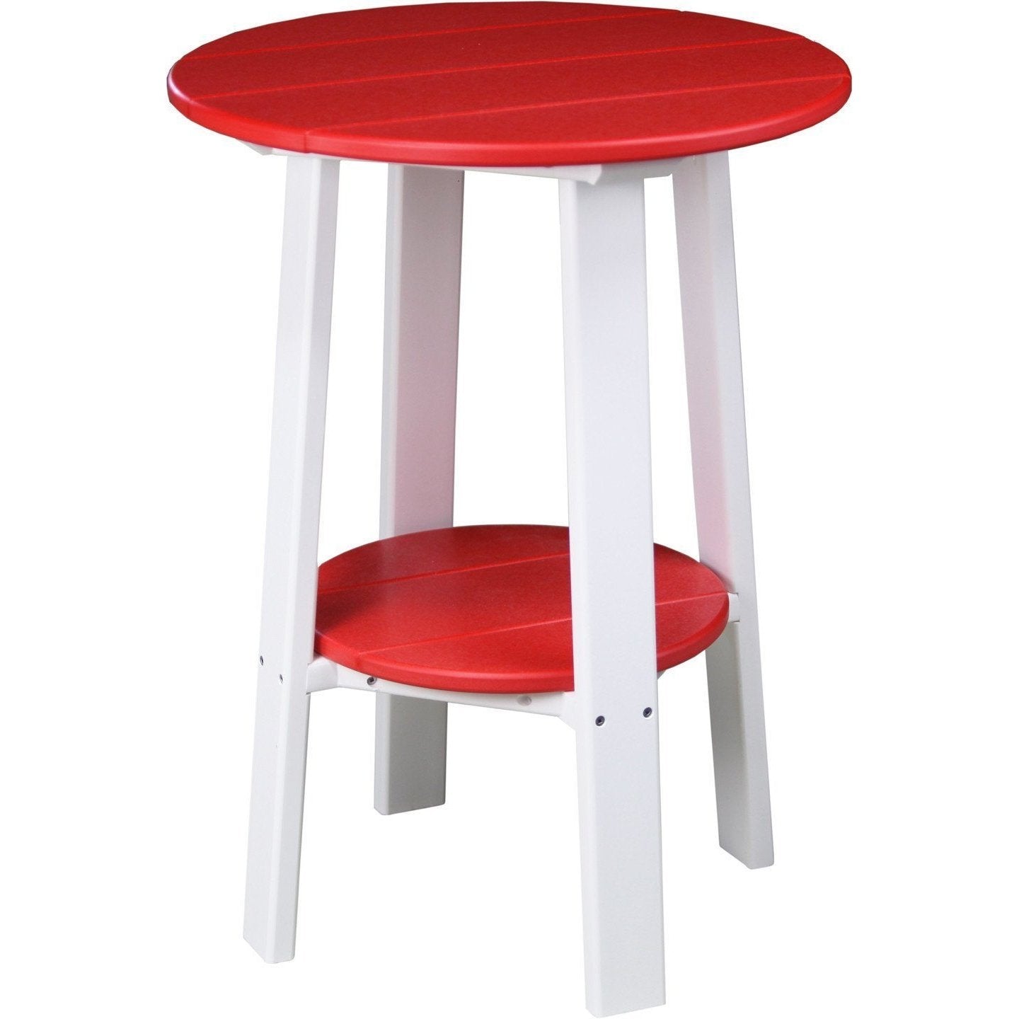Outdoor 28" Deluxe End Table   Red & White
