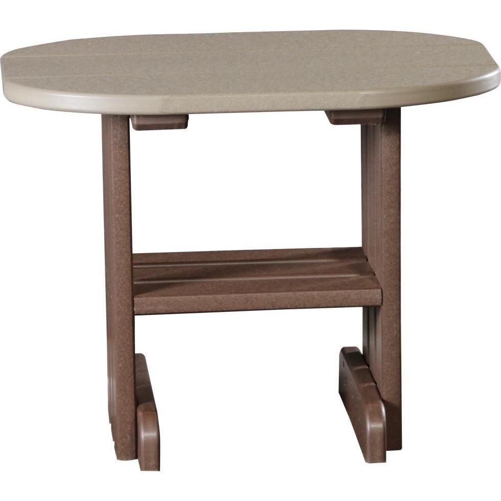 Outdoor End Table Weatherwood & Chestnut Brown