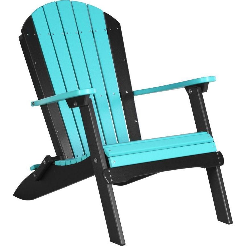 Folding Adirondack Chair Aruba Blue & Black