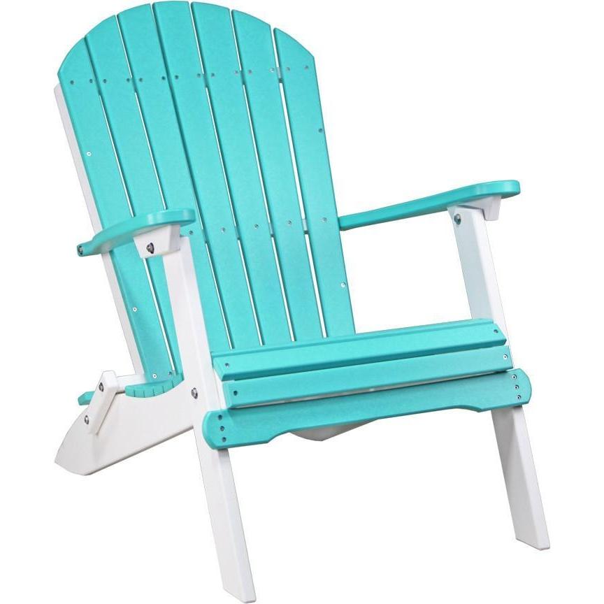 Folding Adirondack Chair Aruba Blue & White