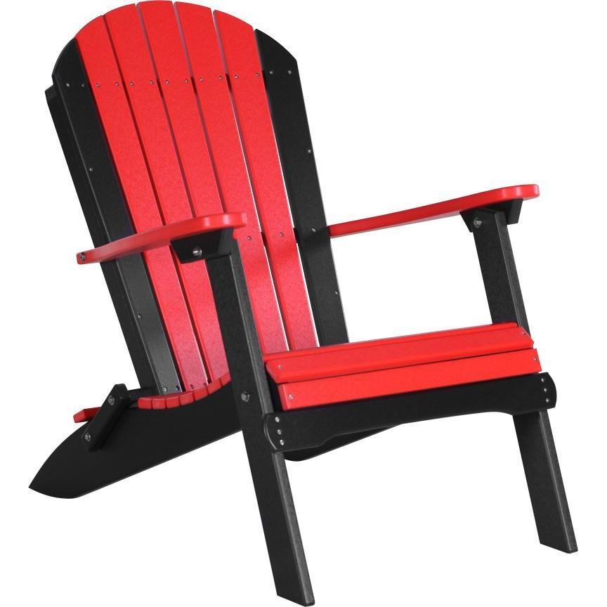 Folding Adirondack Chair Red & Black