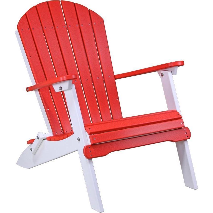 Folding Adirondack Chair Red & White