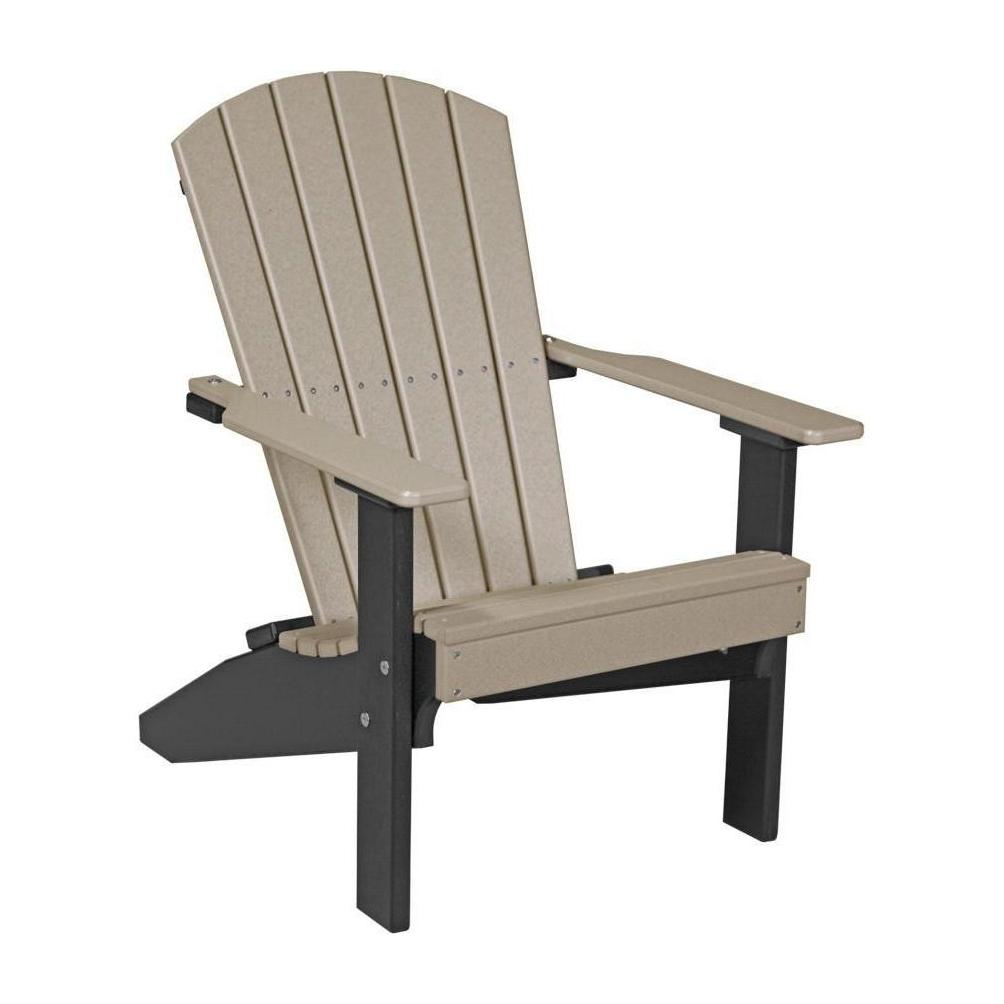 Lakeside Adirondack Chair Weatherwood & Black