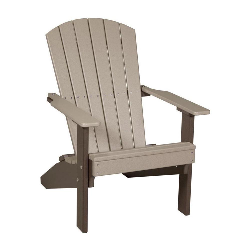 Lakeside Adirondack Chair Weatherwood & Chestnut Brown