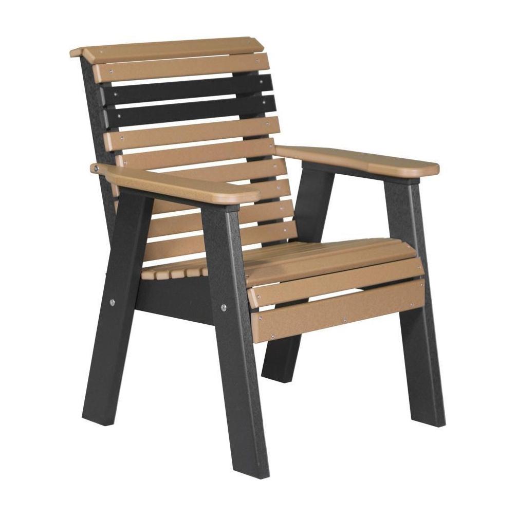 Plain Outdoor Bench Chair Cedar & Black