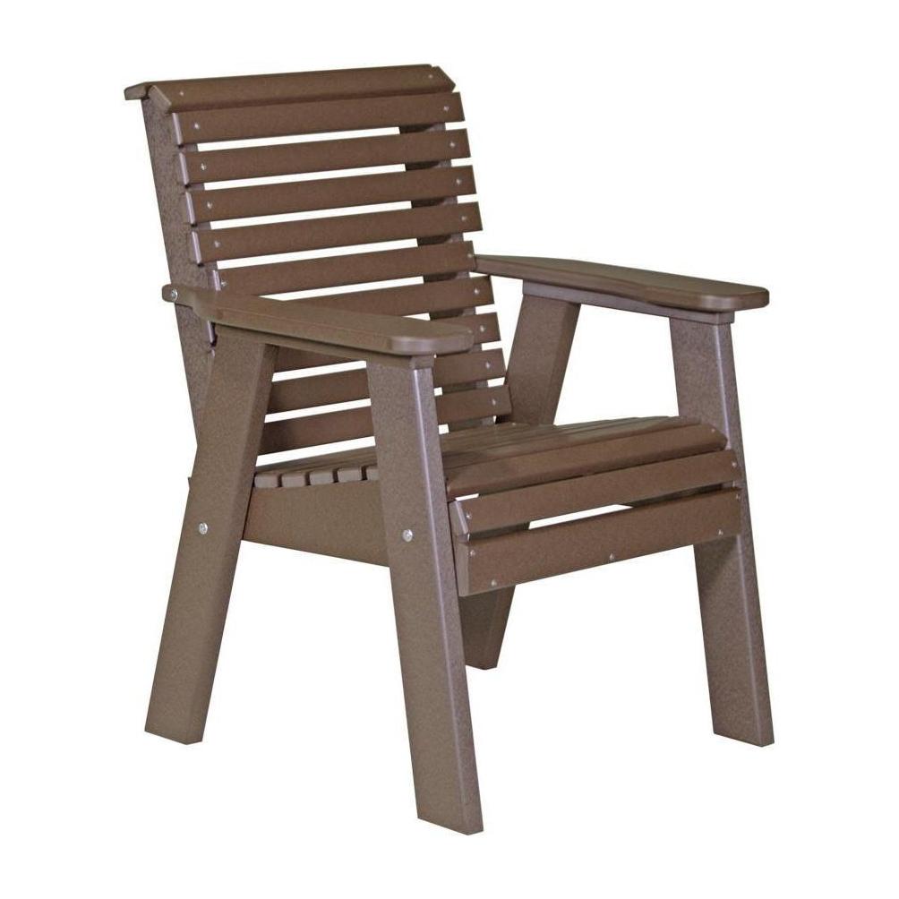 Plain Outdoor Bench Chair Chestnut Brown