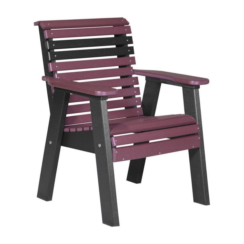 Plain Outdoor Bench Chair Cherrywood & Black