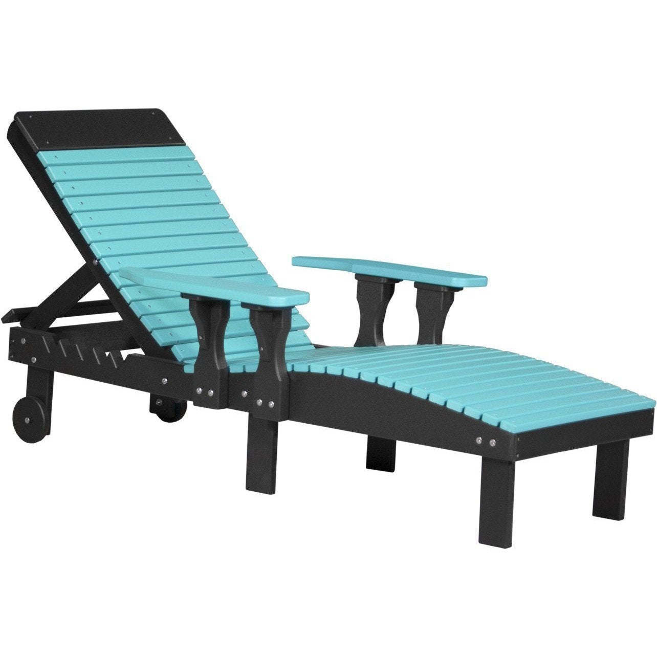 Outdoor Poly Lounge Chair Aruba Blue & Black