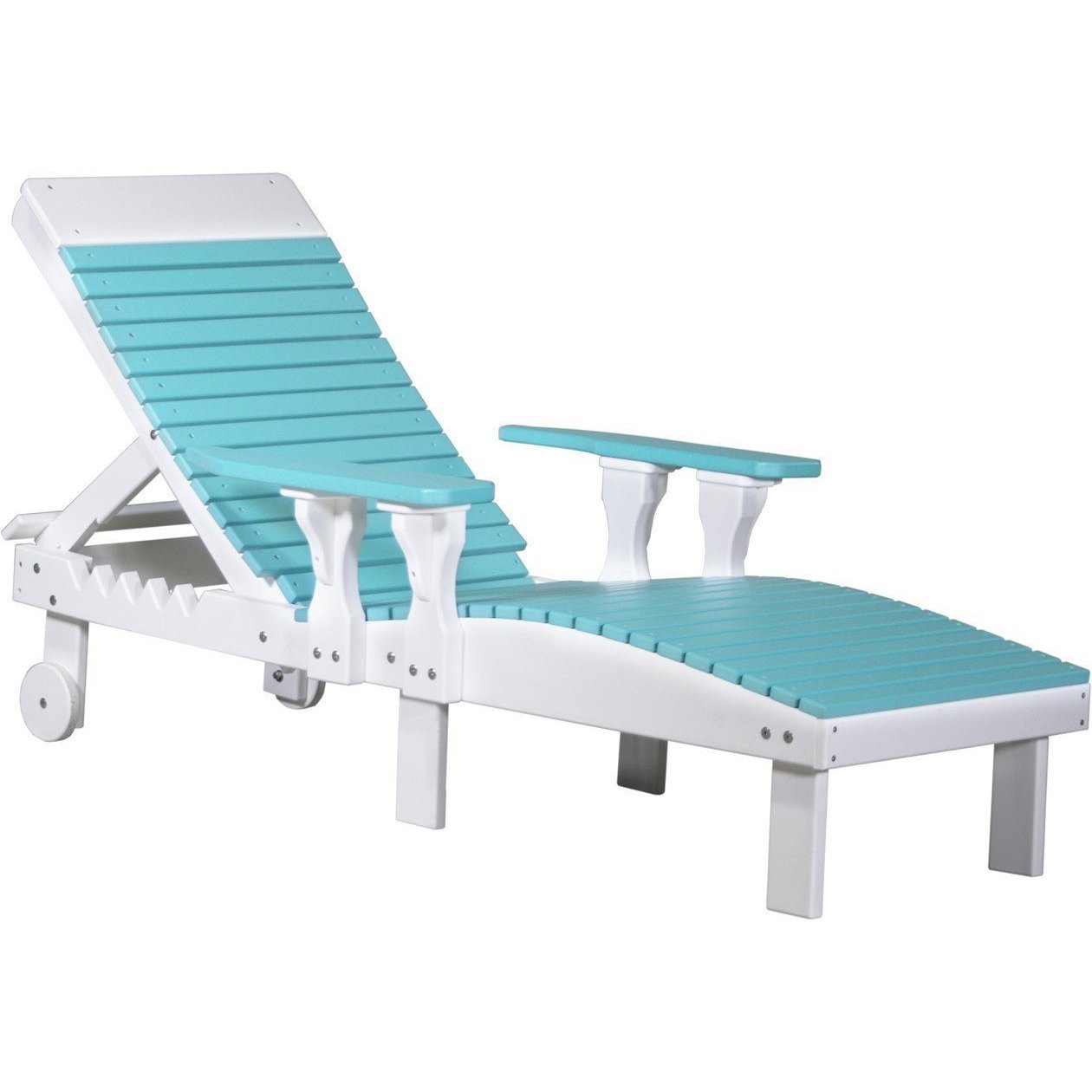 Outdoor Poly Lounge Chair Aruba Blue & White