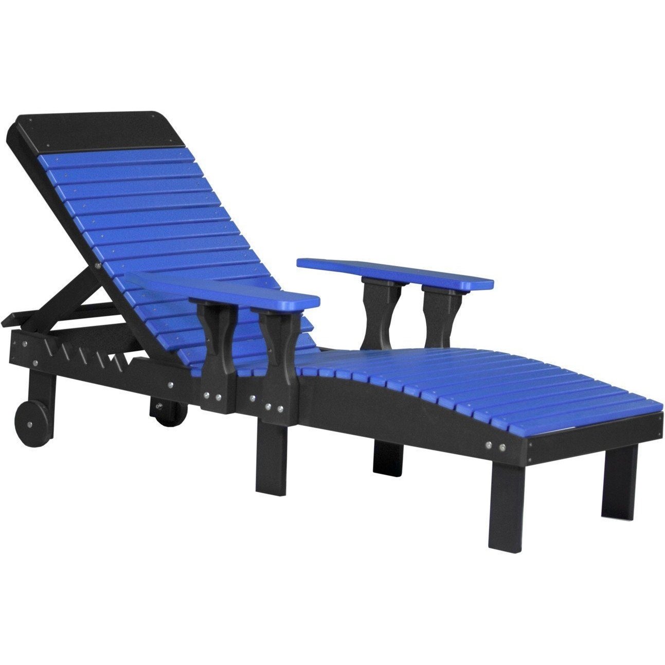 Outdoor Poly Lounge Chair Blue & Black