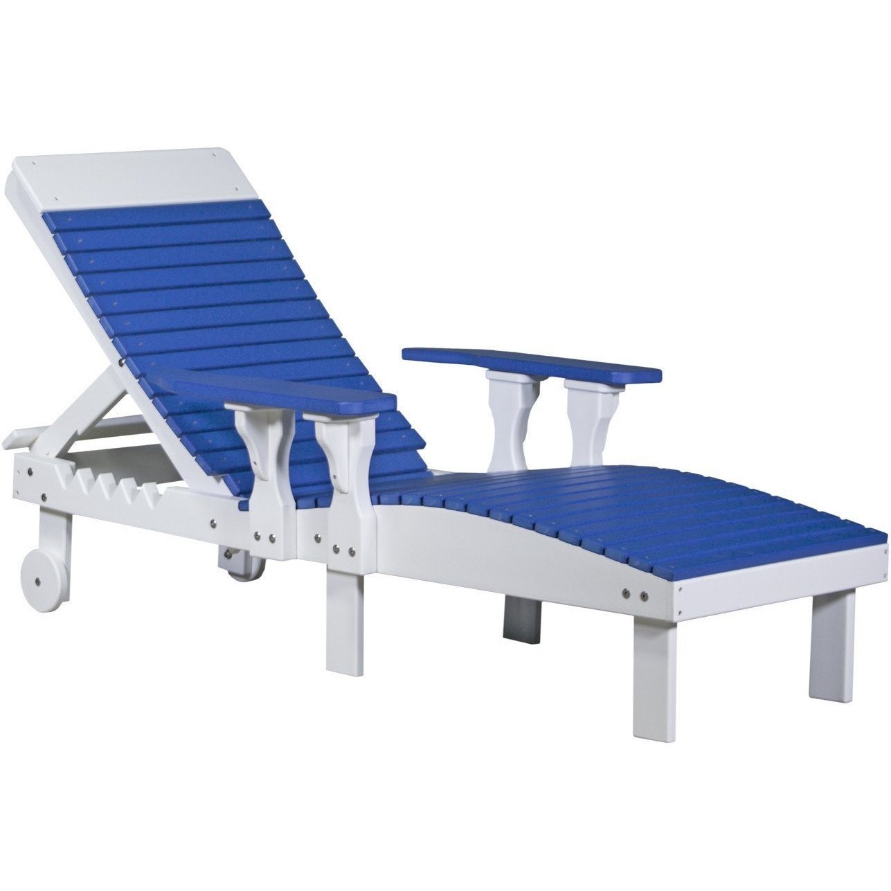 Outdoor Poly Lounge Chair Blue & White
