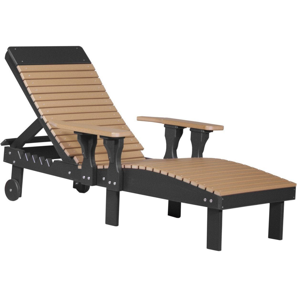 Outdoor Poly Lounge Chair Cedar & Black