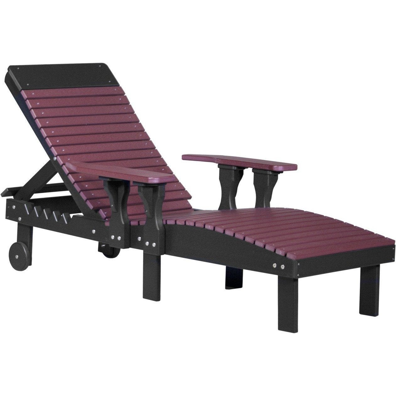 Outdoor Poly Lounge Chair Cherrywood & Black