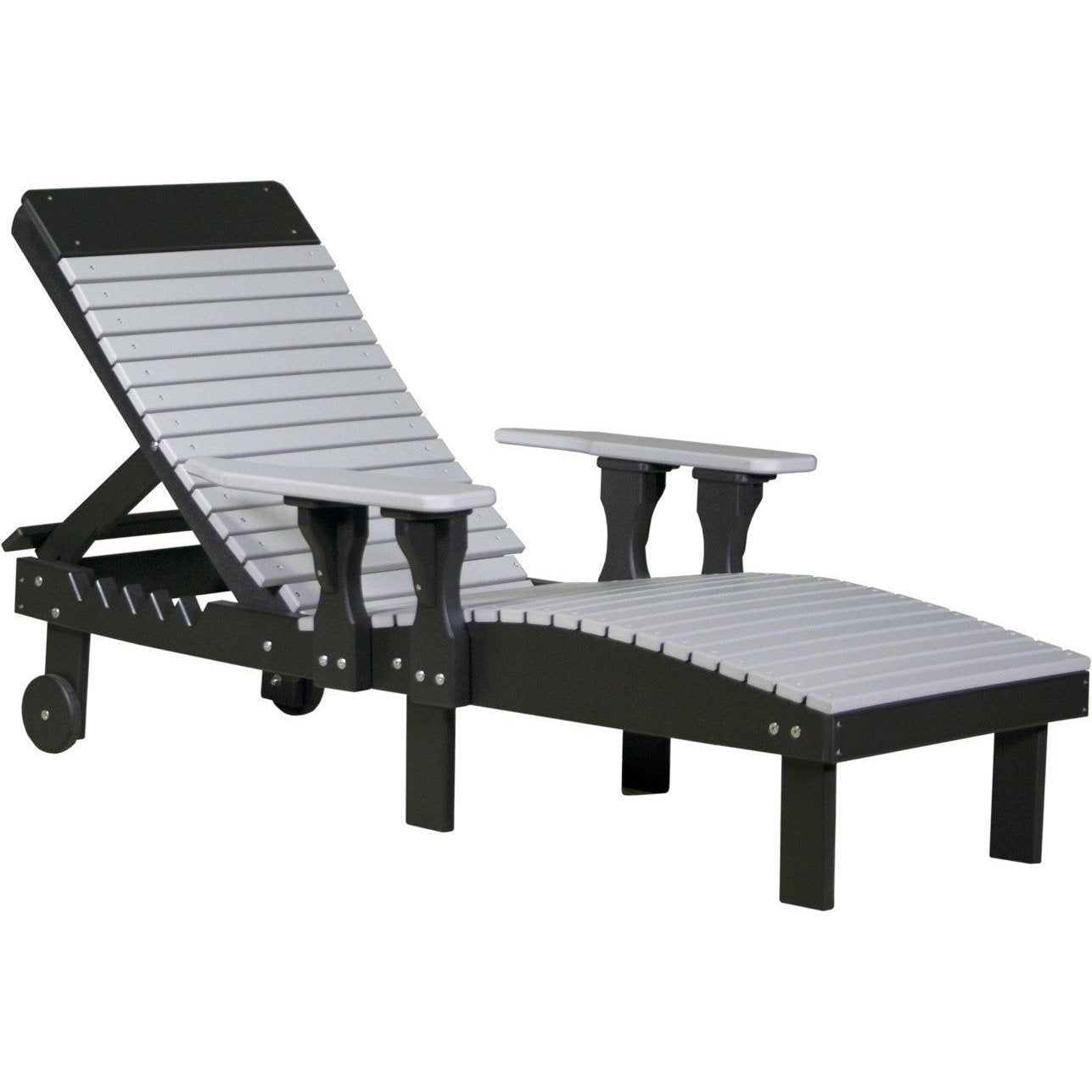 Outdoor Poly Lounge Chair Dove Grey & Black