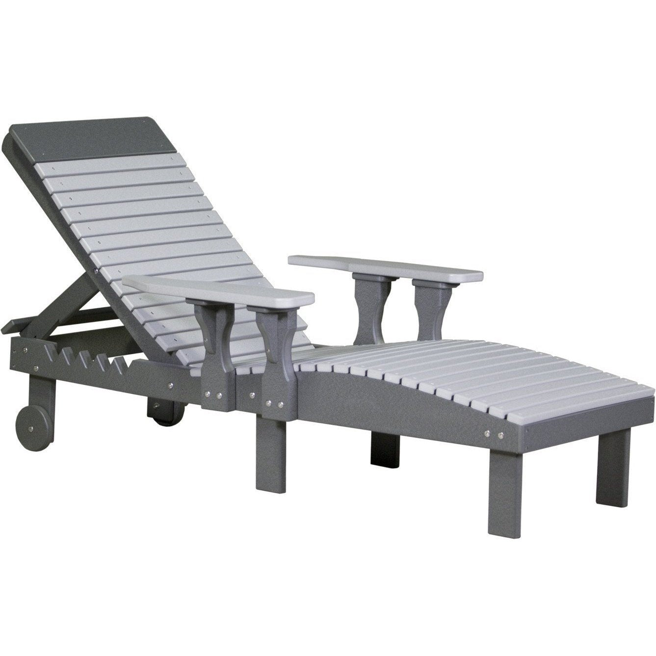 Outdoor Poly Lounge Chair Dove Grey & Slate