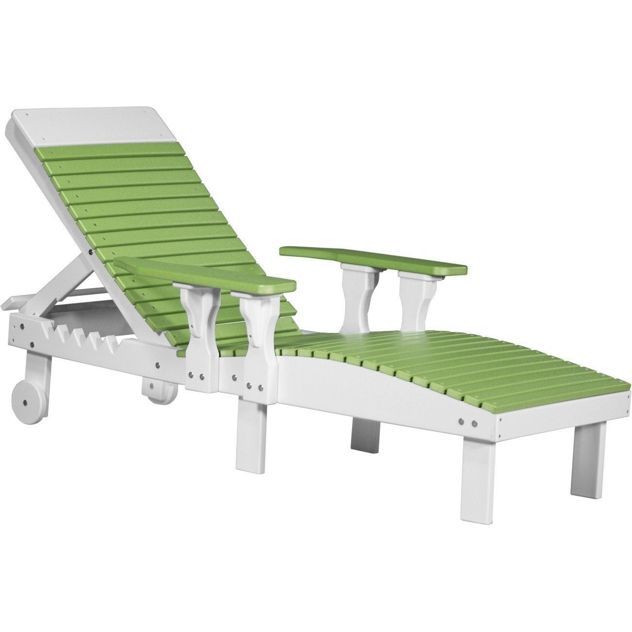 Outdoor Poly Lounge Chair Lime Green & White