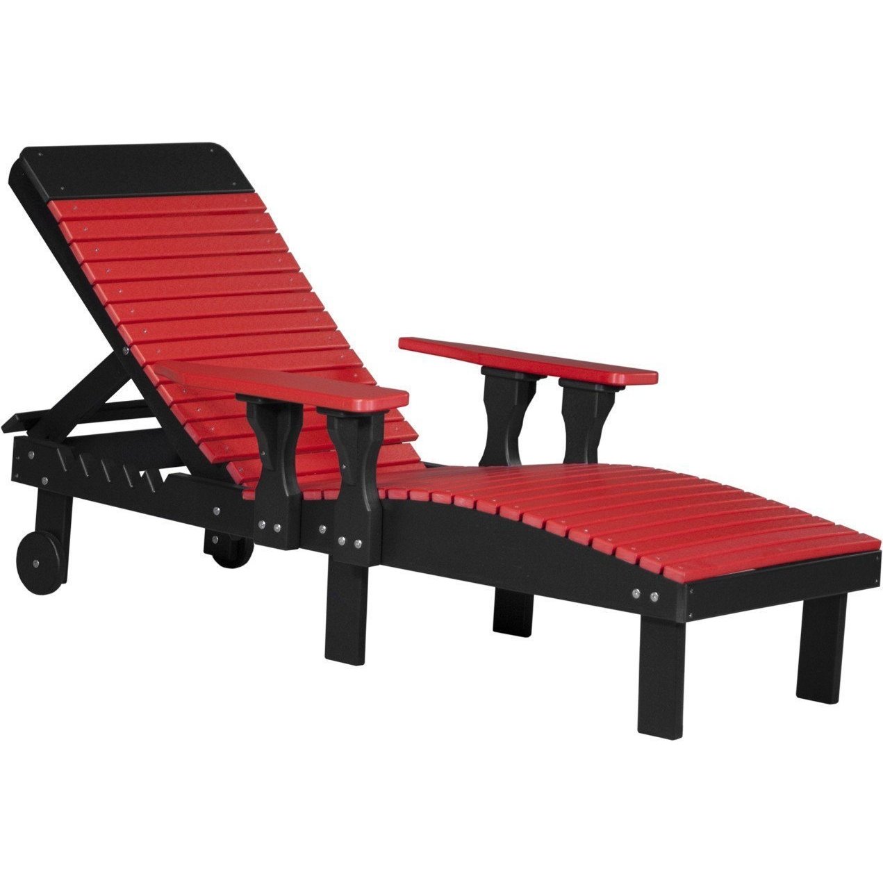 Outdoor Poly Lounge Chair Red & Black