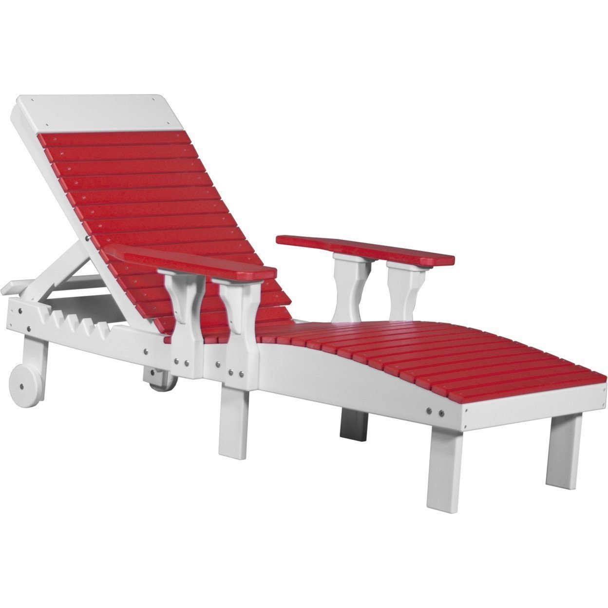 Outdoor Poly Lounge Chair Red & White