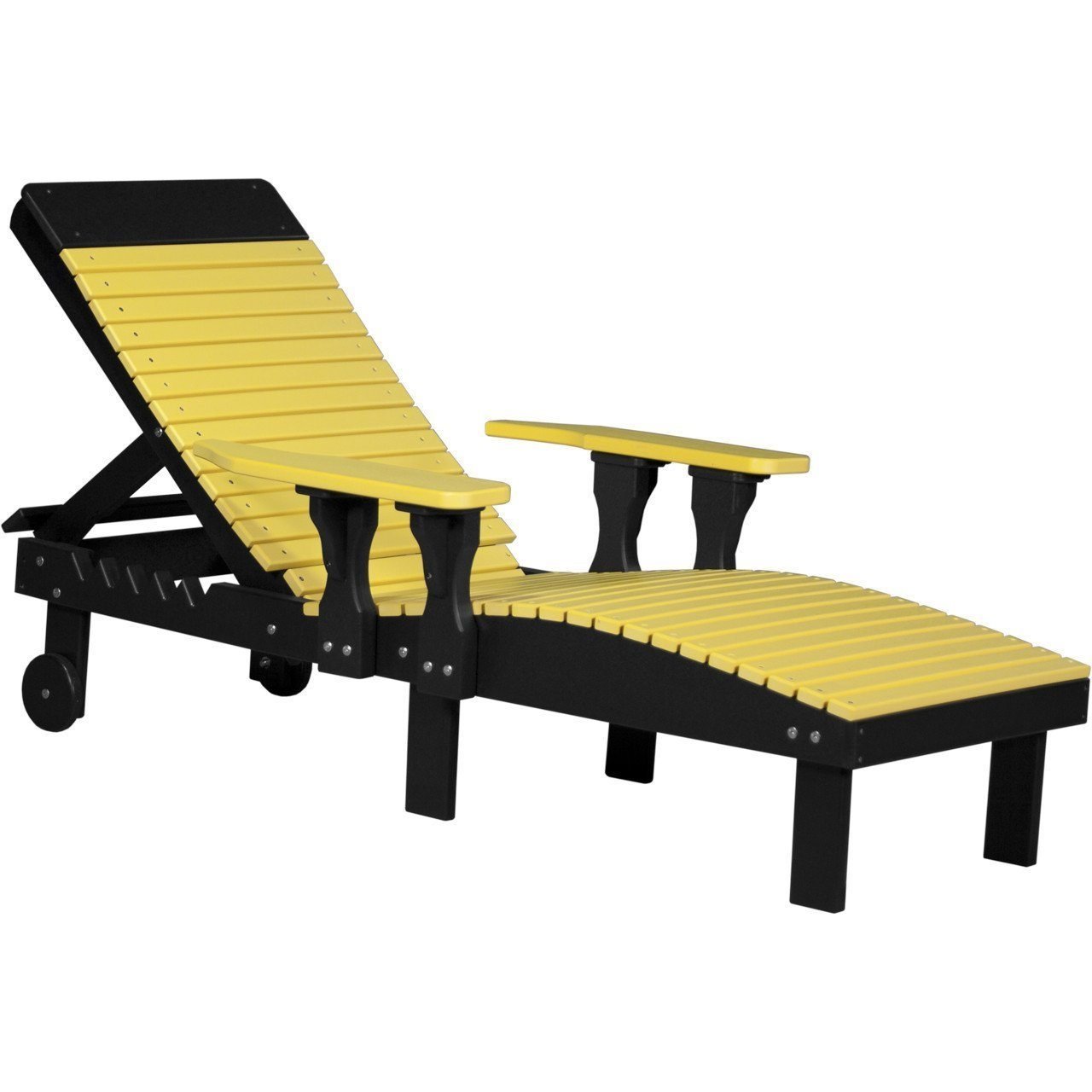 Outdoor Poly Lounge Chair Yellow & Black