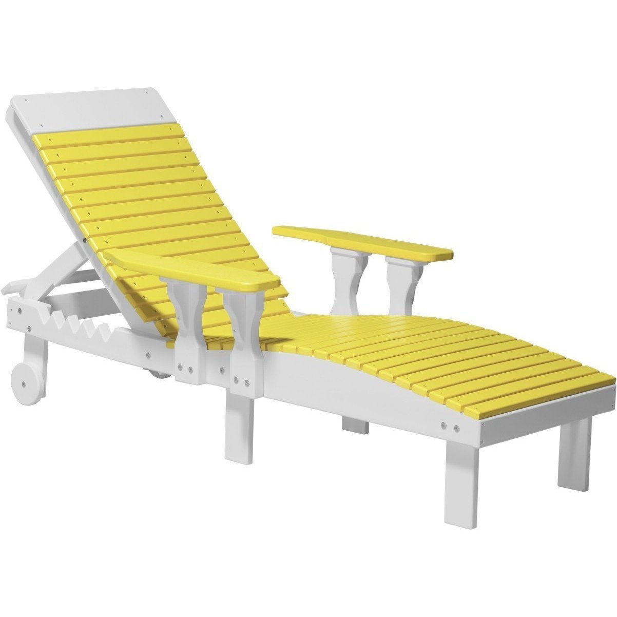 Outdoor Poly Lounge Chair Yellow & White