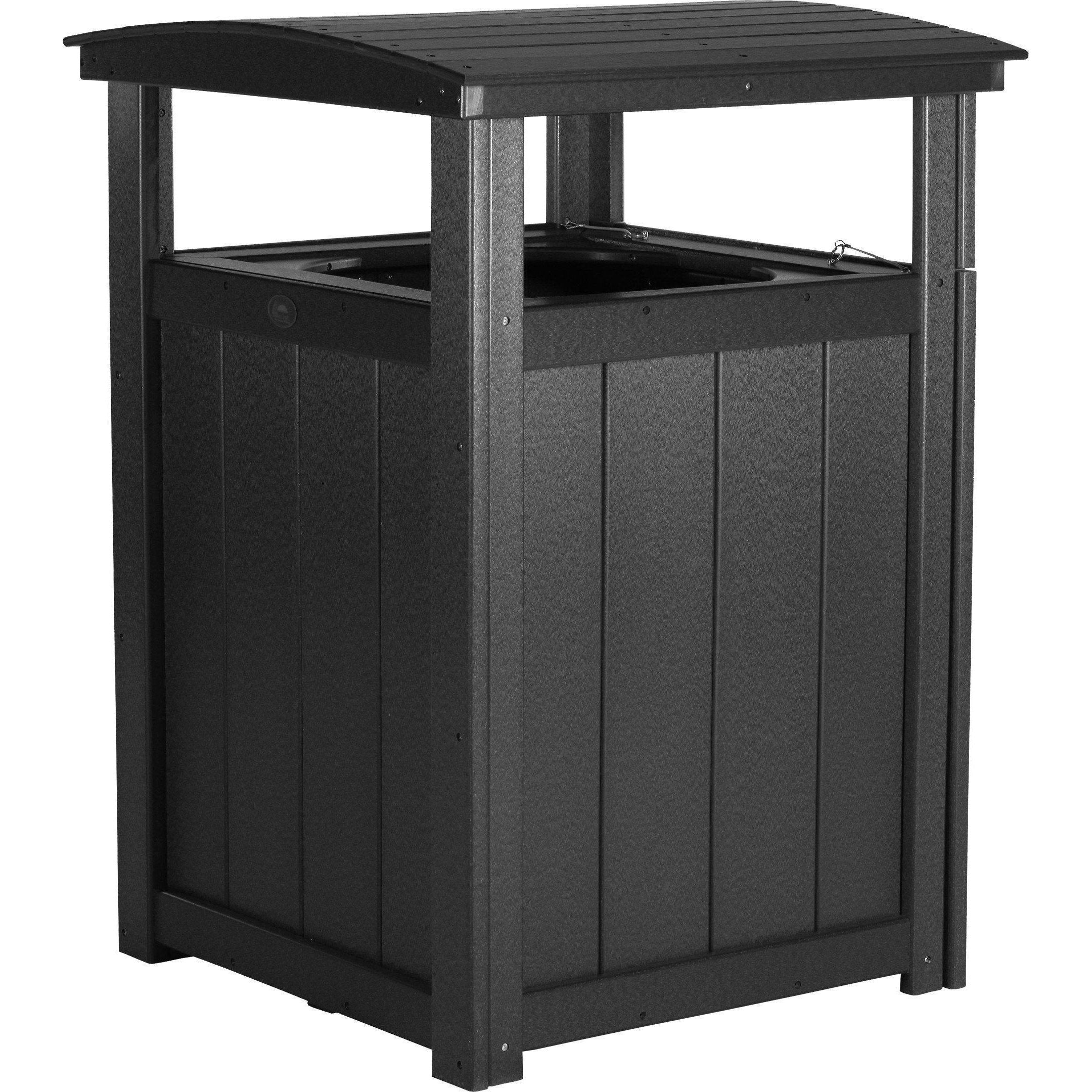 Outdoor Poly Trash Can Black