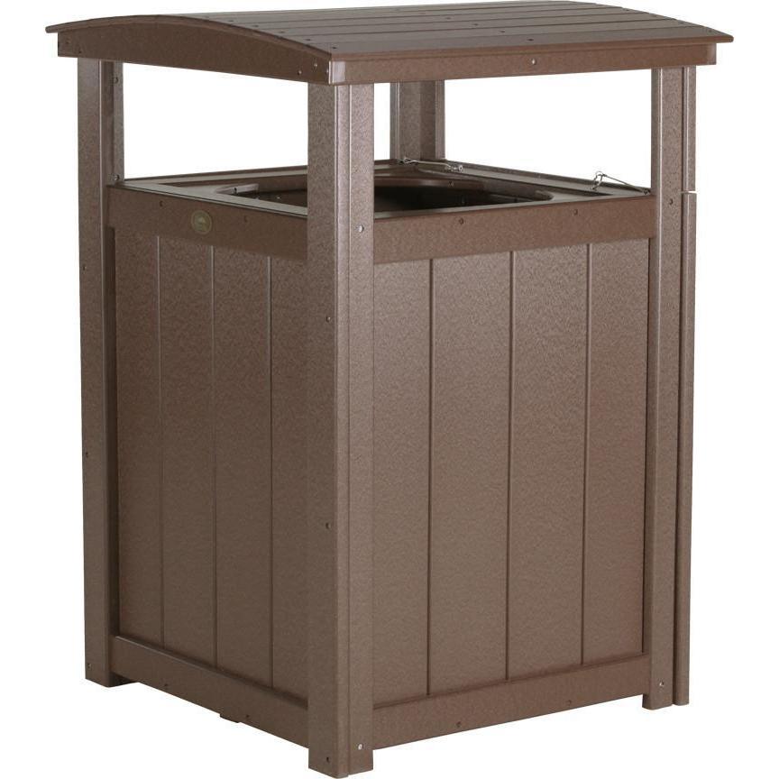 Outdoor Poly Trash Can Chestnut Brown