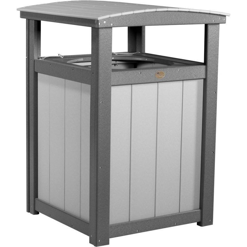 Outdoor Poly Trash Can Dove Grey & Slate
