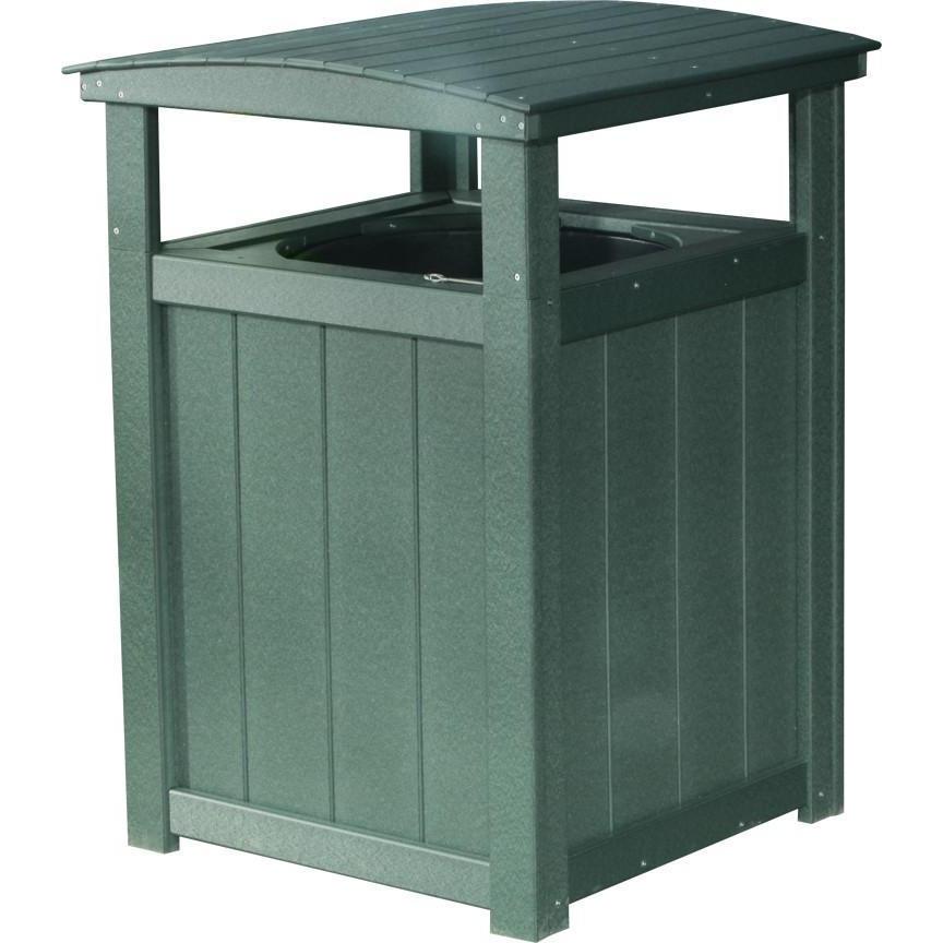 Outdoor Poly Trash Can Green