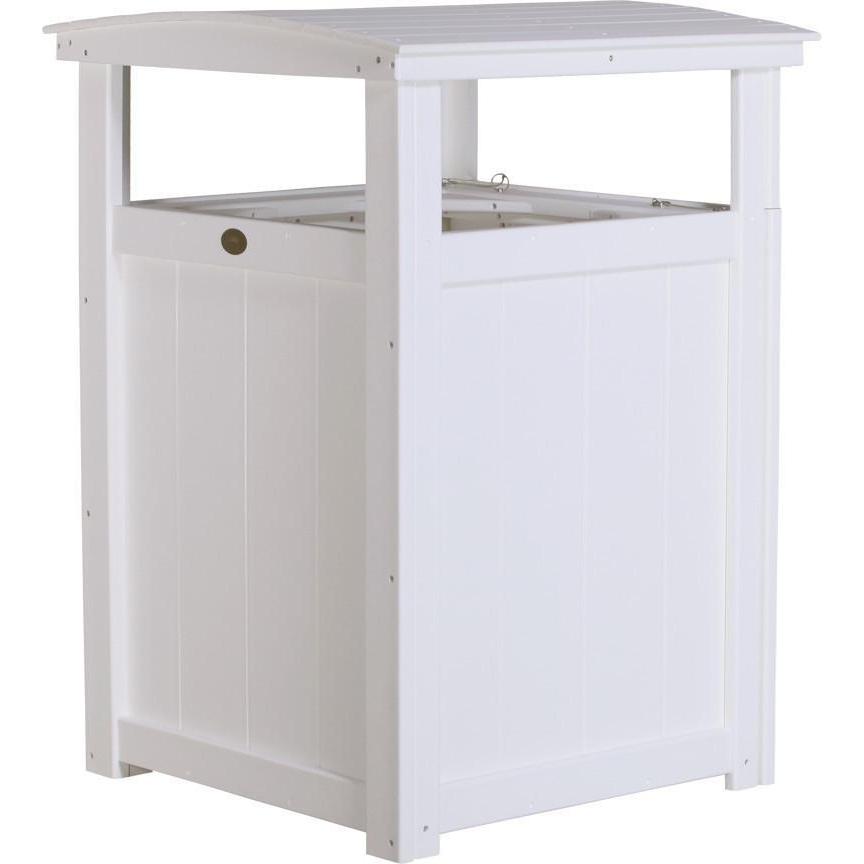 Outdoor Poly Trash Can White