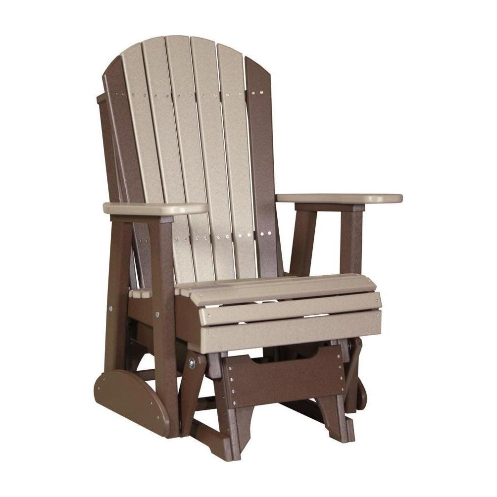 Adirondack Glider Weatherwood & Chestnut Brown