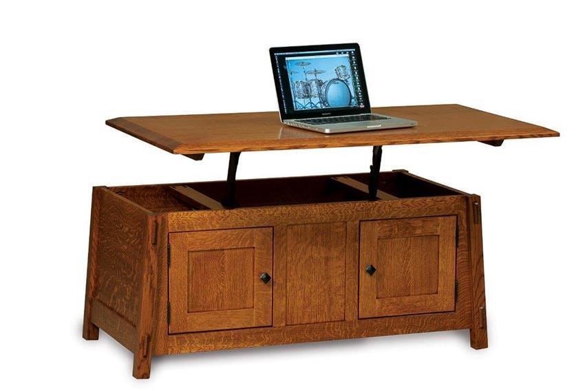 Amish Colbran Enclosed Lift Top Coffee Table with Doors