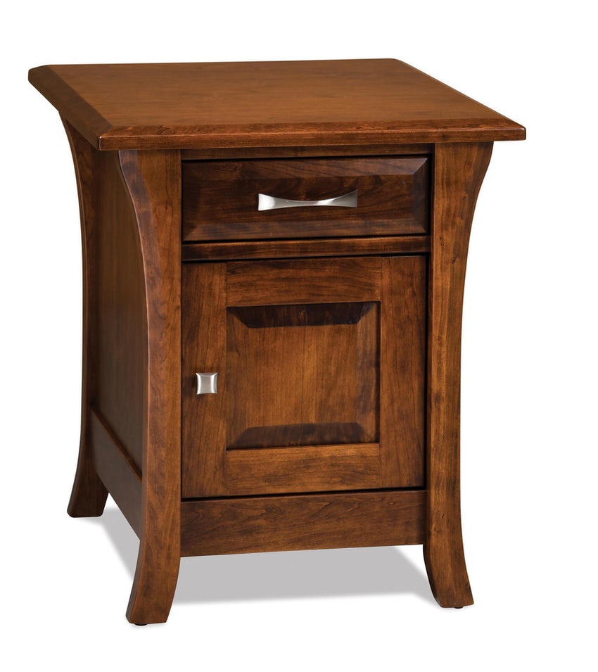 Amish Ensenada Enclosed End Table with Drawer and Door